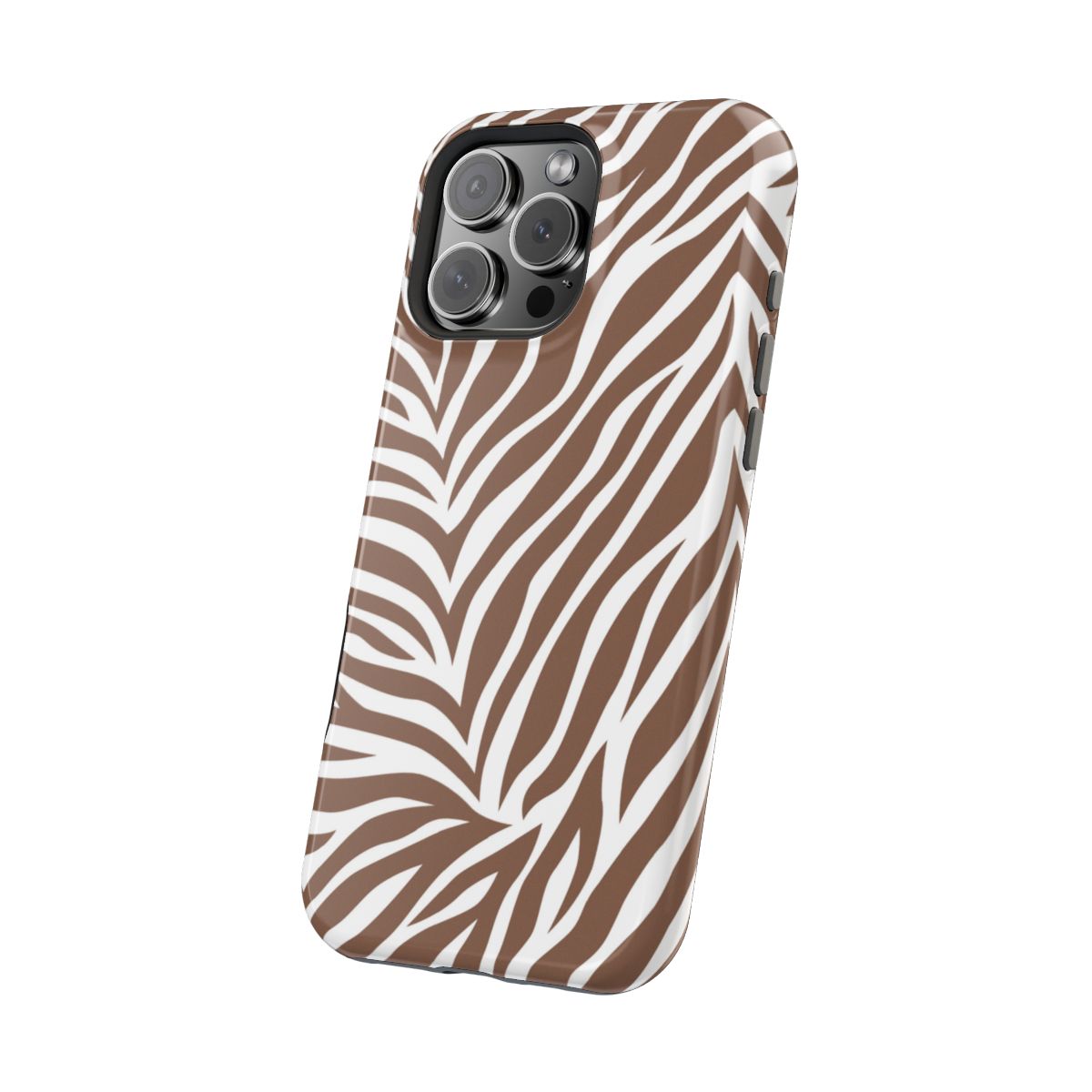 Brown Zebra Print Boho Tough Magnetic Mobile Phone Case