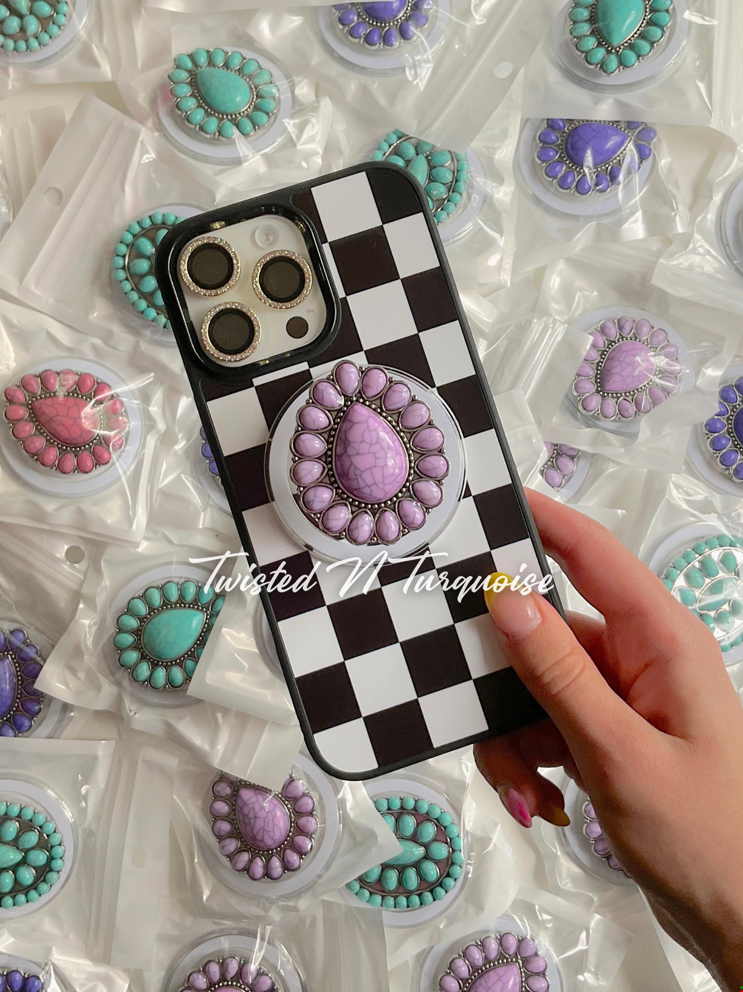 Lavender Purple Western Concho Magnetic/Adhesive Phone Grip