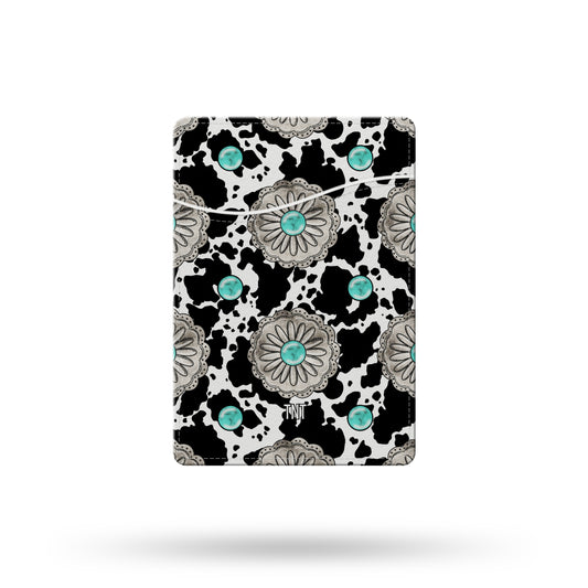Cowprint Concho Turquoise Wallet / Card Holder