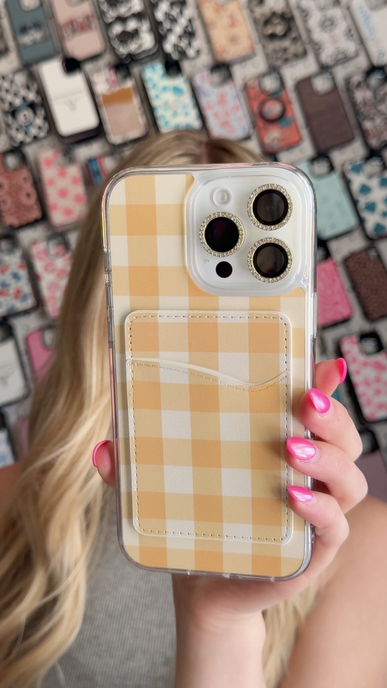 Butter Yellow Plaid Phone Case iPhone 14 / Black edge MagSafe / Matte Finish Butter Yellow Plaid Phone Case iPhone 14 / Black edge MagSafe / Matte Finish