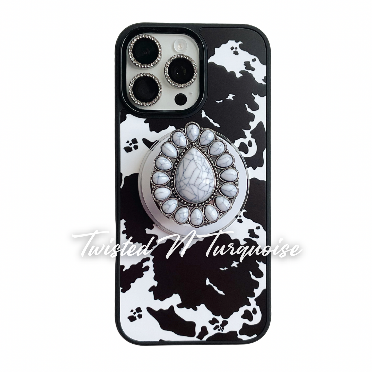 Snowy White Western Concho Magnetic/Adhesive Phone Grip