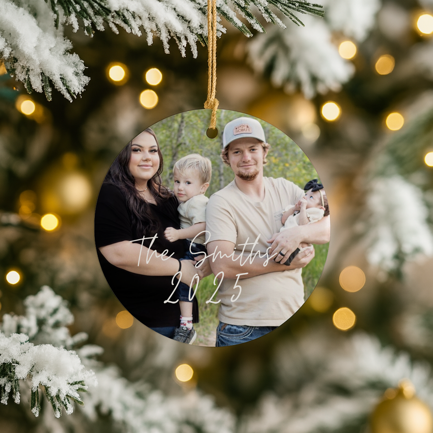 Custom Christmas Ornament Family Couple Married Engaged Customizable Keep Sake