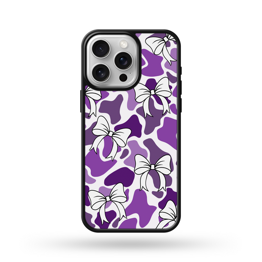 Purple Camo Bows MagSafe Compatible Phone Case