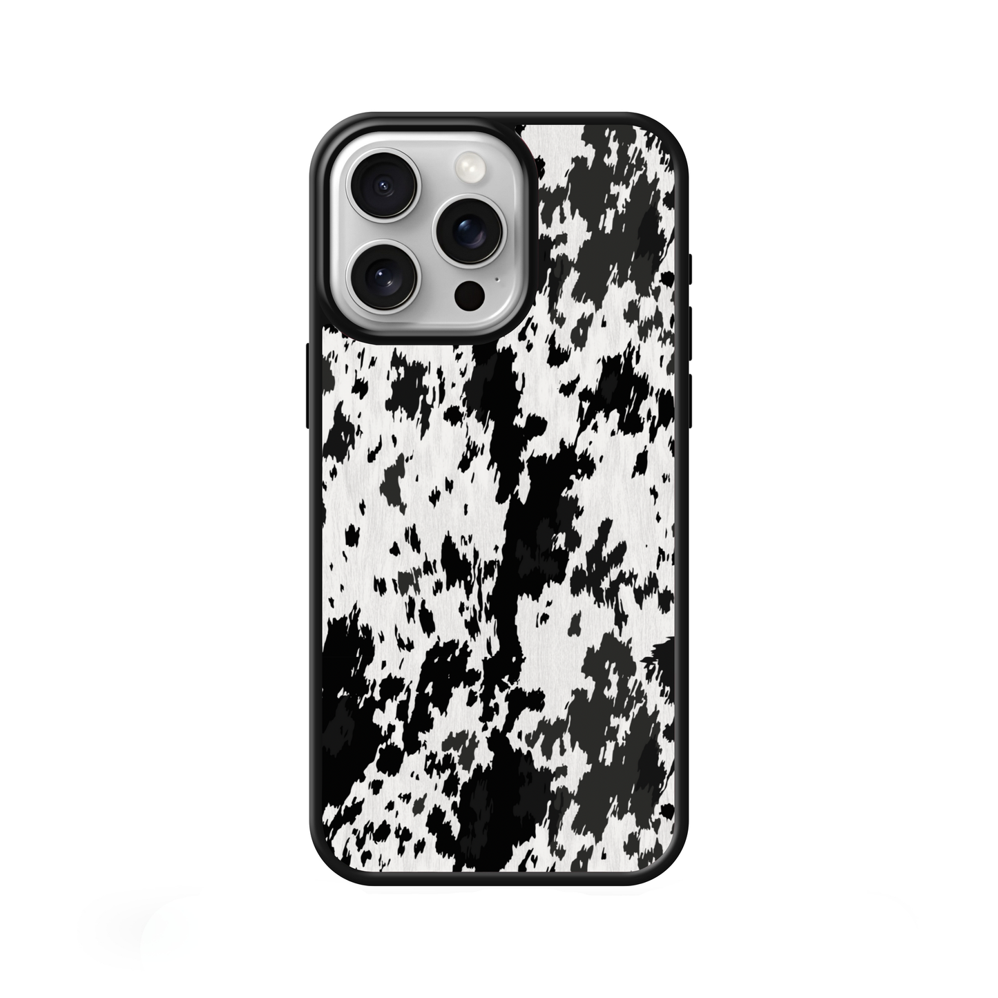 Faux Black Cowhide Western Edge Phone Case