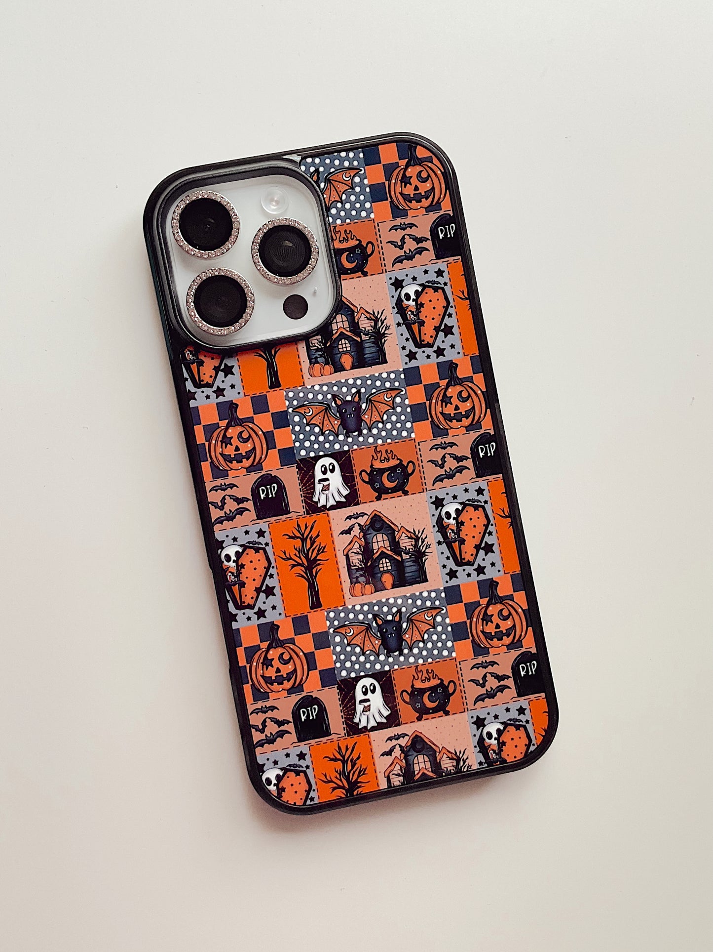 Spooky Orange Patchwork Phone Case