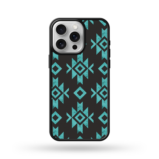 Turquoise Aztec MagSafe Compatible Phone Case