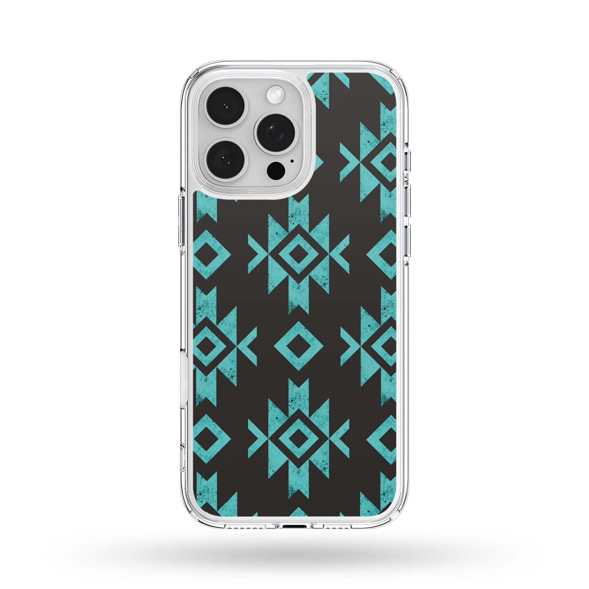 Turquoise Aztec Phone Case 14 Pro / Black edge MagSafe / Matte Finish Turquoise Aztec Phone Case 14 Pro / Black edge MagSafe / Matte Finish