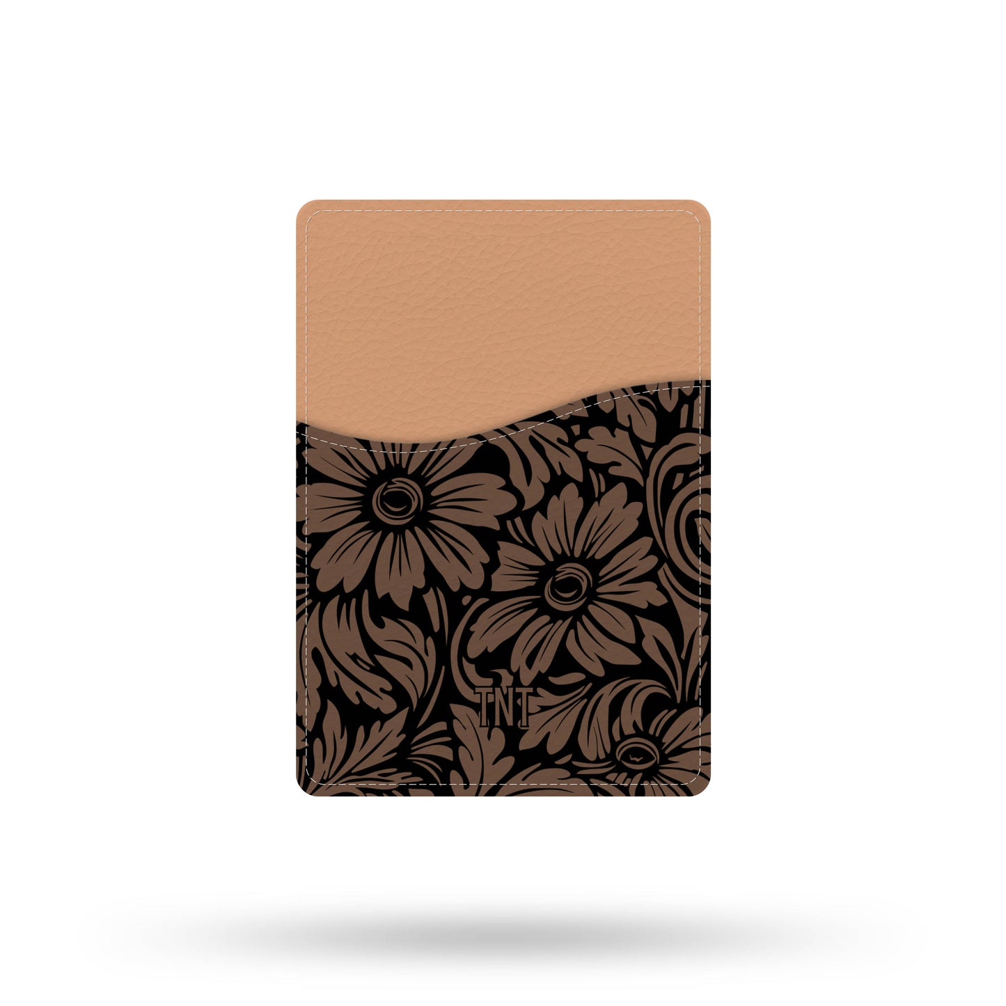 Faux Floral Tooled Leather Phone Wallet / Card Holder