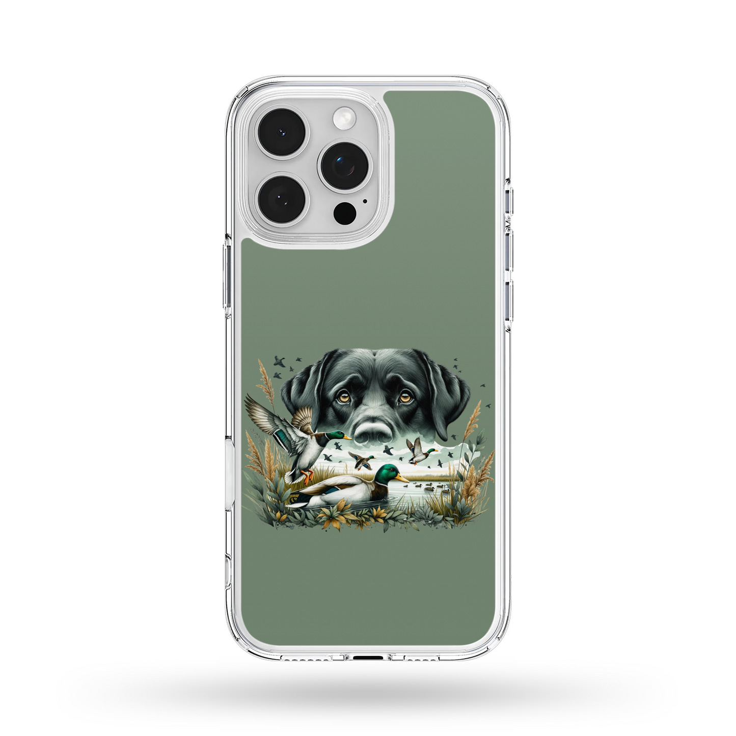 Green Black Lab Duck MagSafe Compatible Phone Case