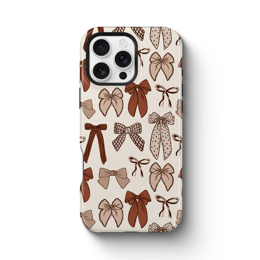 Brown Coquette Bows Phone Case