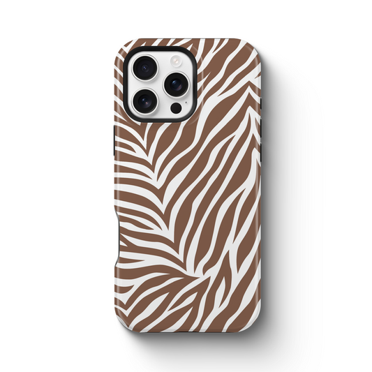 Brown Zebra Print Boho Tough Magnetic Mobile Phone Case