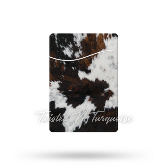 Faux Tri Color Cowhide Western Phone Wallet / Card Holder
