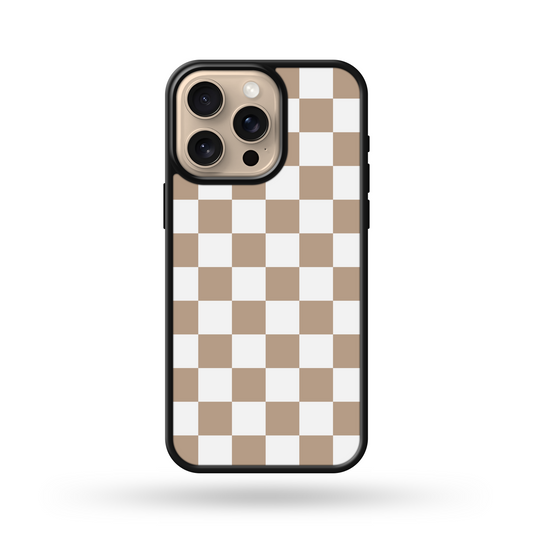 Latte Checkered MagSafe Compatible Phone Case
