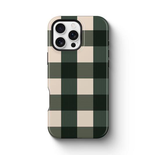 Green Christmas Plaid Magnetic Phone Case