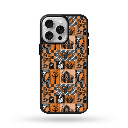 Spooky Orange Patchwork Phone Case