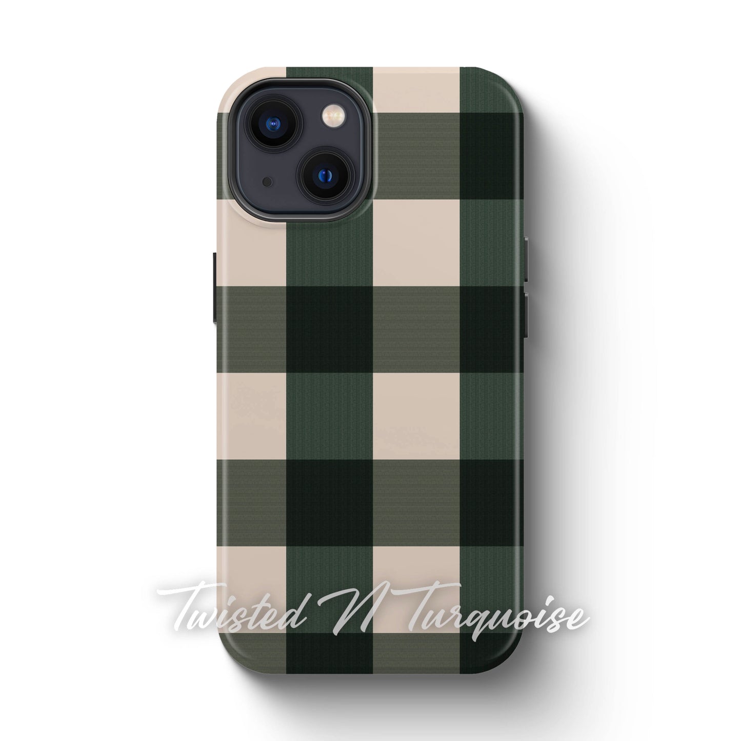 Green Plaid Magnetic Tough Phone Case