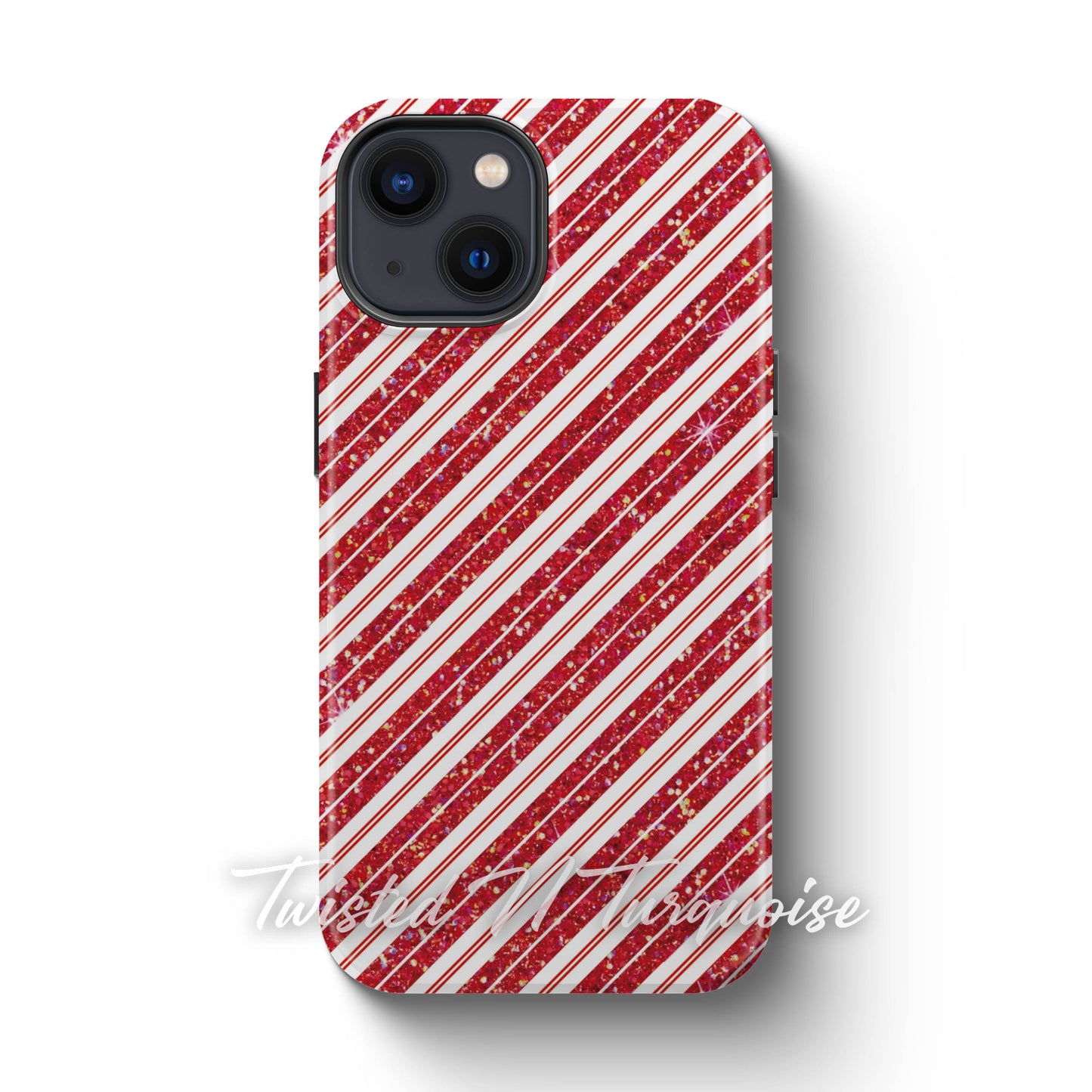 Candy Cane Glitter Tough Phone Case