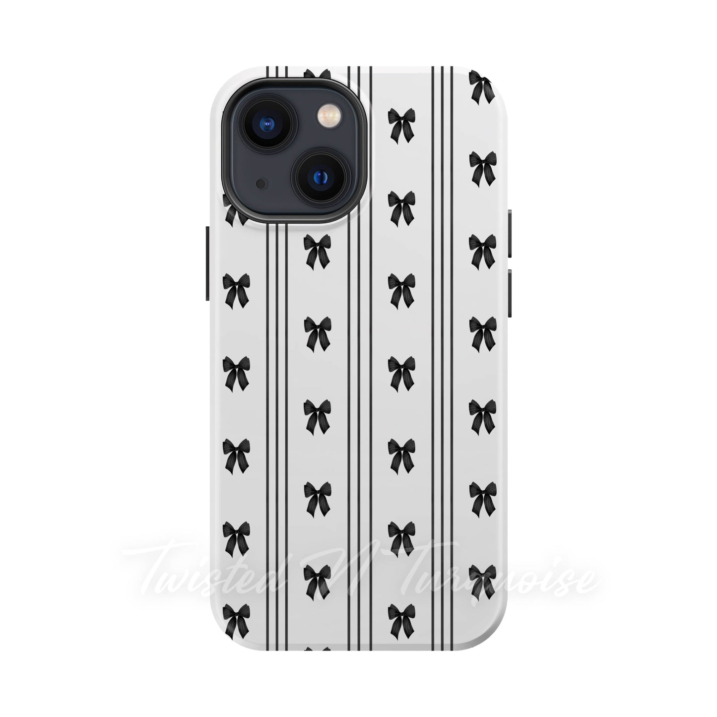 Black Stripes Bows MagSafe Phone Case