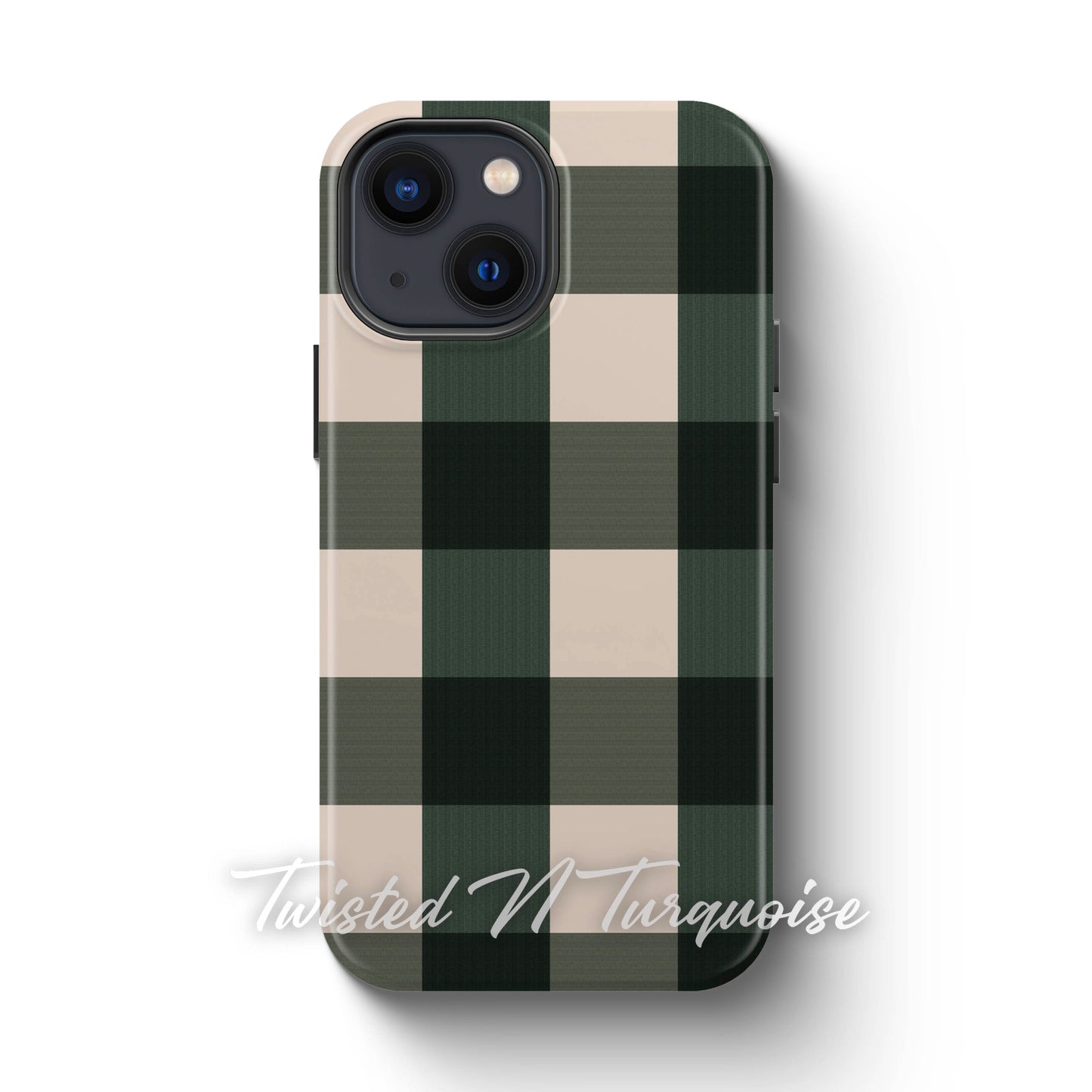 Green Plaid Magnetic Tough Phone Case