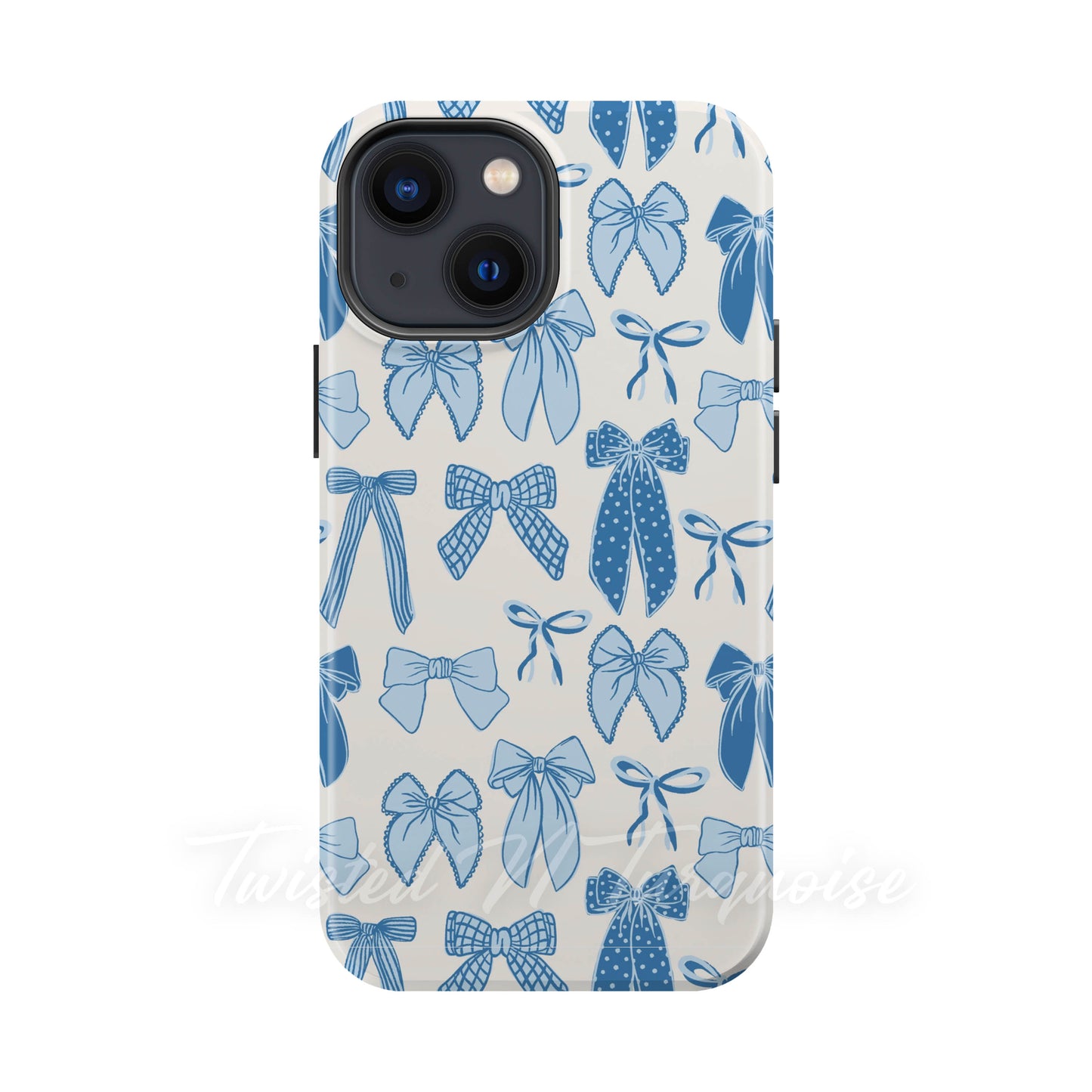 Winter Bows Blue Tough Magnetic Phone Case