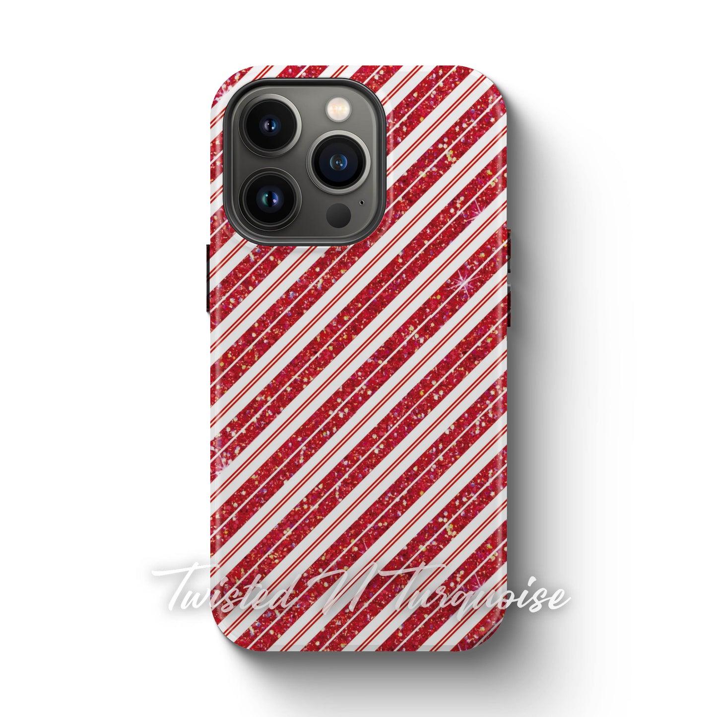 Candy Cane Glitter Tough Phone Case