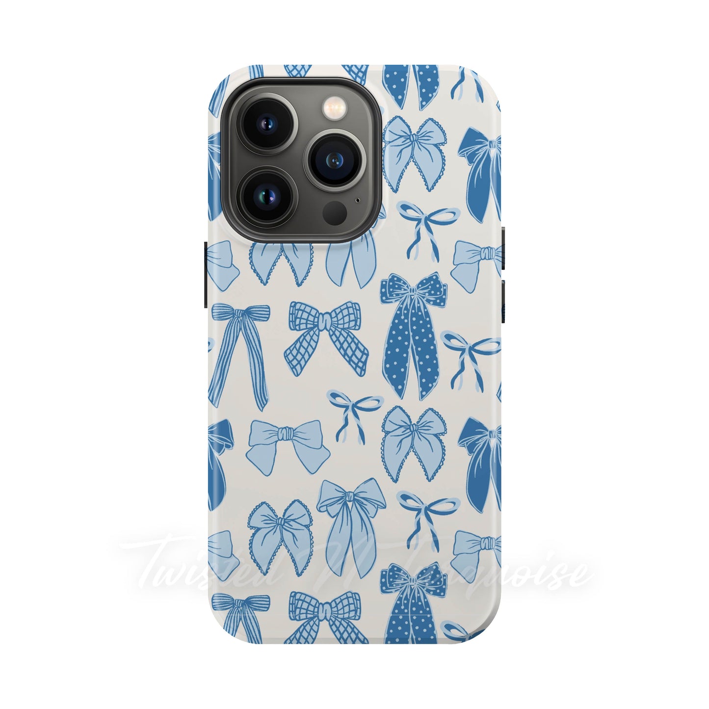 Winter Bows Blue Tough Magnetic Phone Case