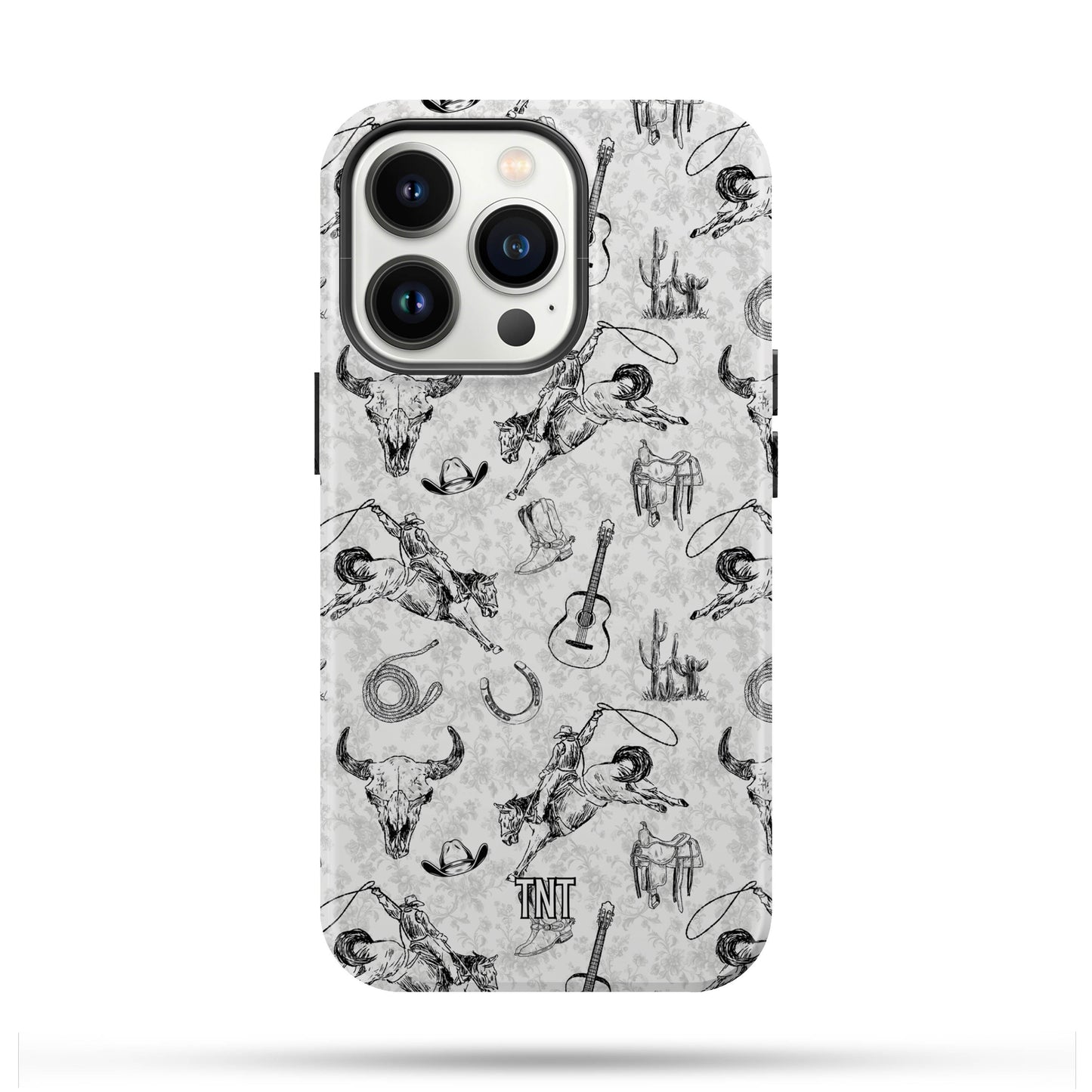 Cowboy Collage Black and White Tough Magnetic Phone Case