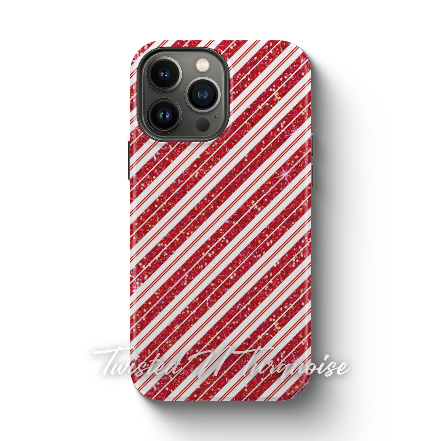 Candy Cane Glitter Tough Phone Case