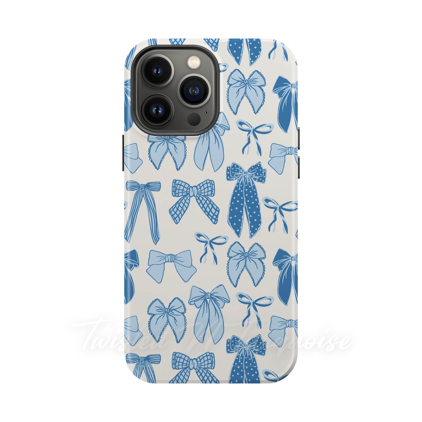 Winter Bows Blue Tough Magnetic Phone Case
