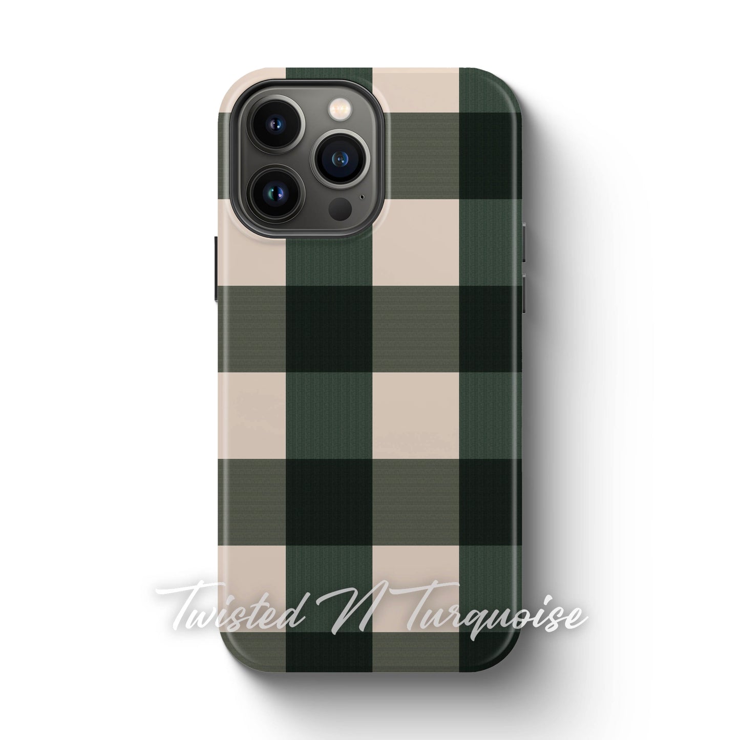 Green Plaid Magnetic Tough Phone Case
