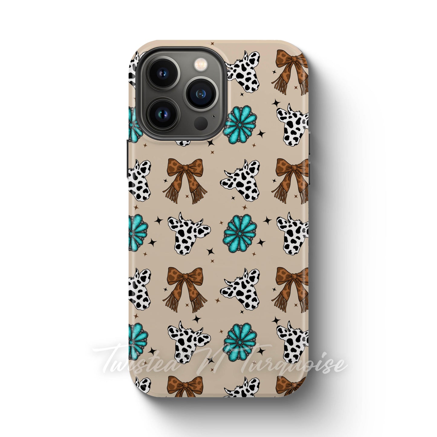 Cows and Bows Western Turquoise Tough Magnetic Phone Case