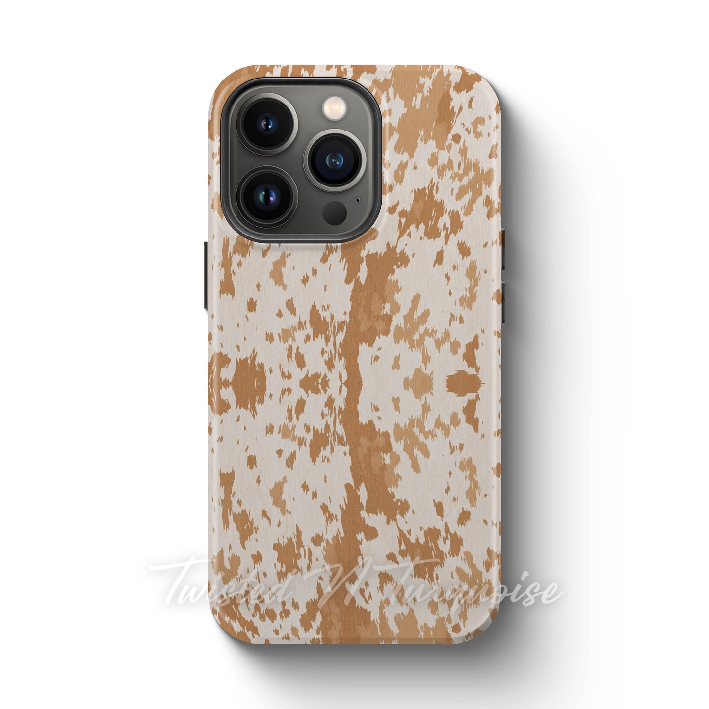 Light Brown Latte Cowhide Tough Magnetic Phone Case