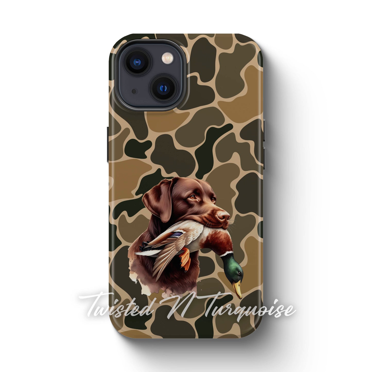 Chocolate Brown Lab Duck Camo Tough Phone Case