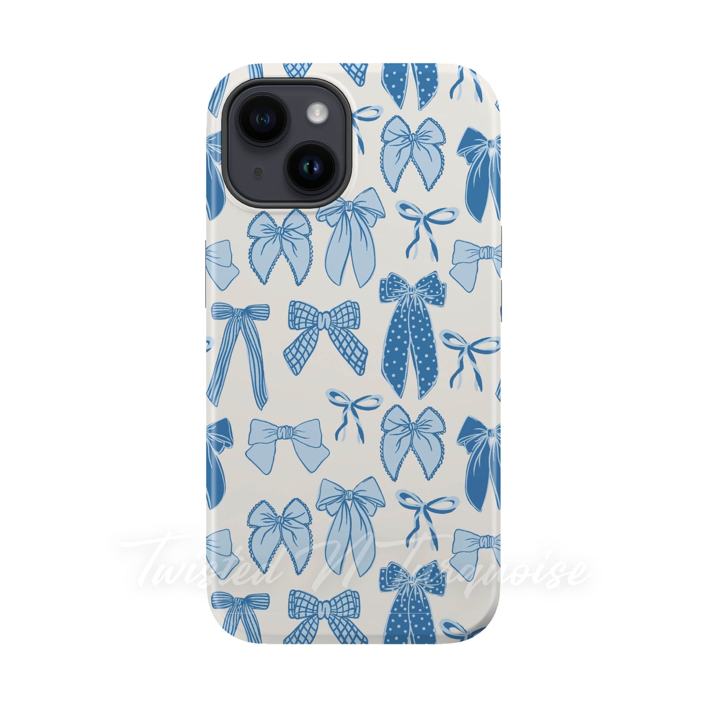 Winter Bows Blue Tough Magnetic Phone Case