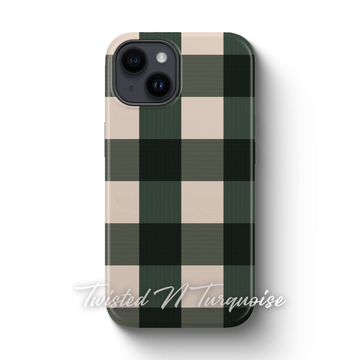 Green Plaid Magnetic Tough Phone Case
