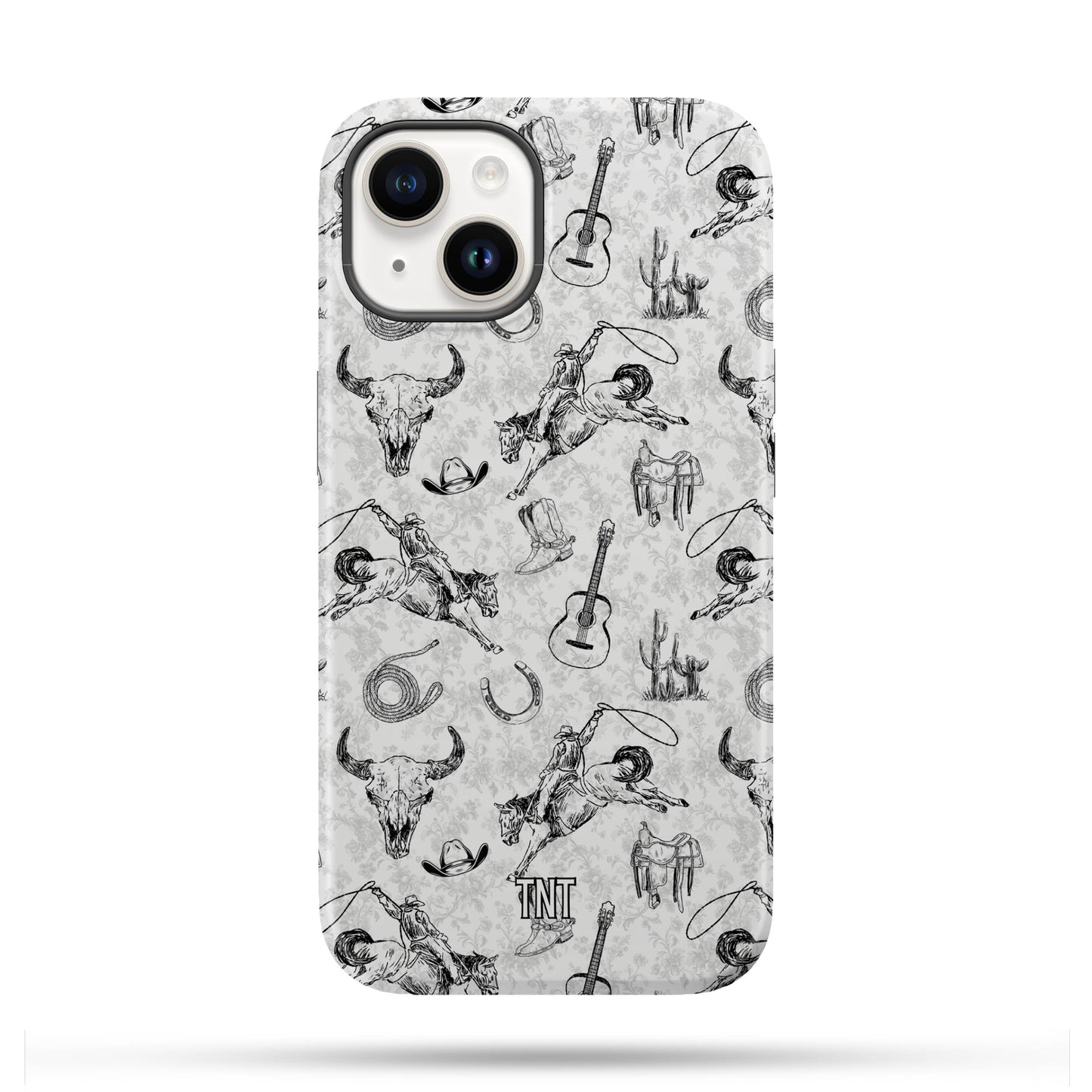 Cowboy Collage Black and White Tough Magnetic Phone Case