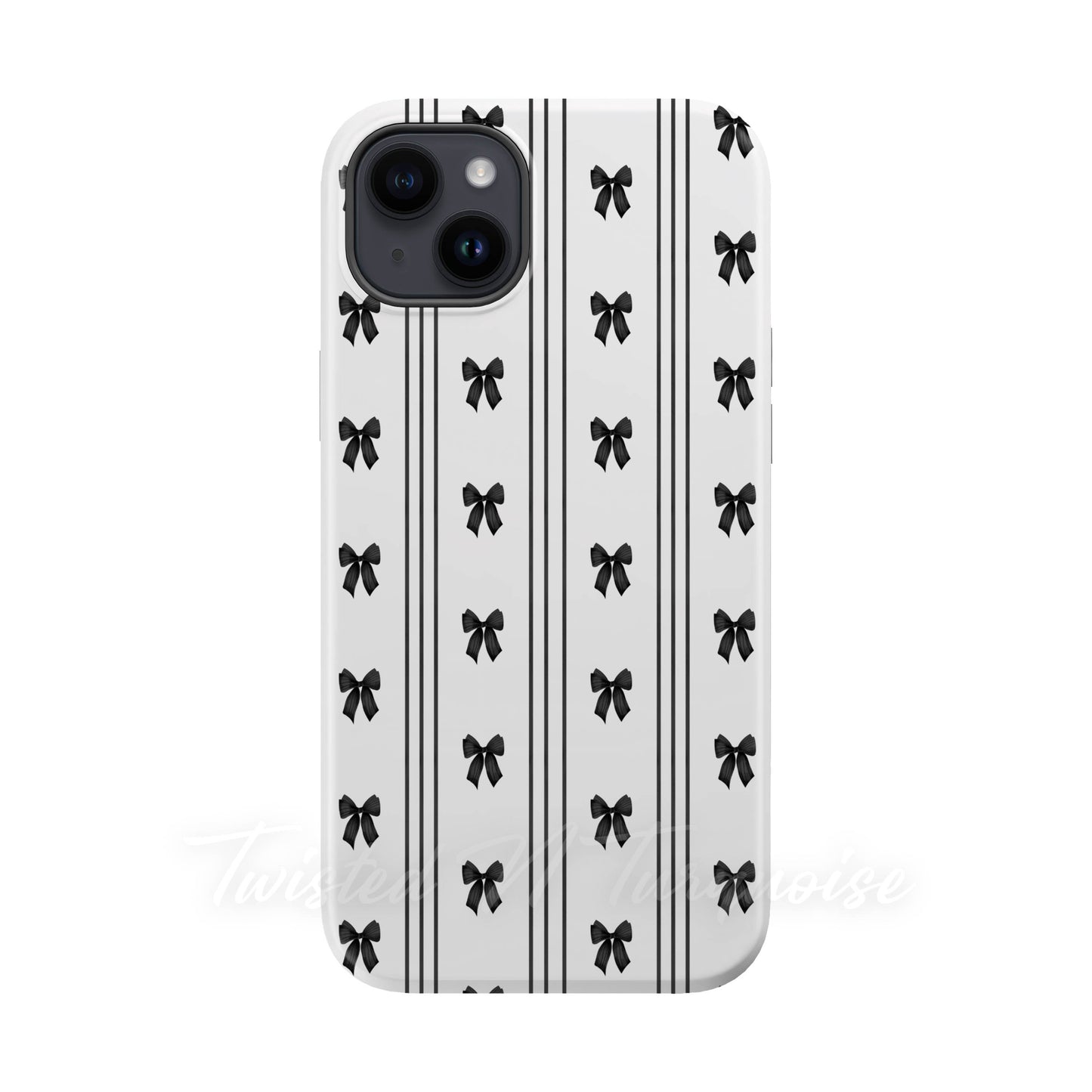 Black Stripes Bows MagSafe Phone Case