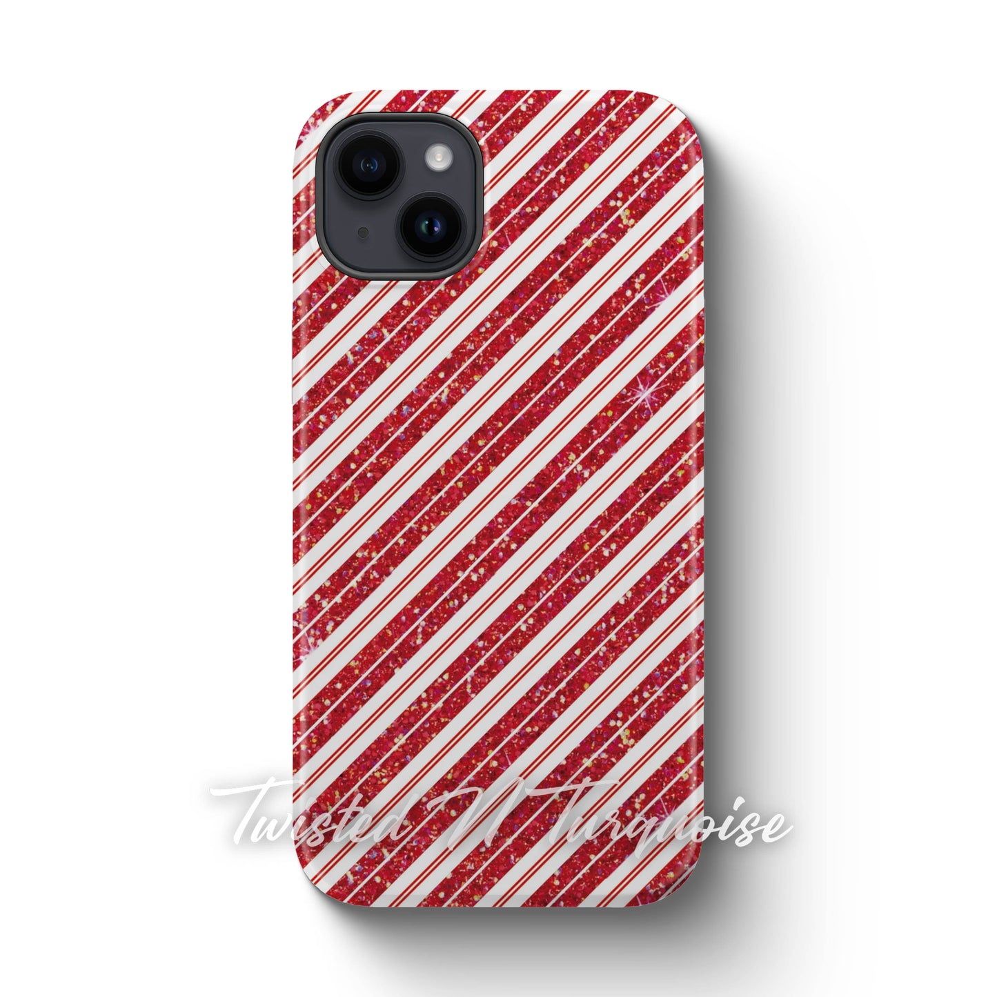 Candy Cane Glitter Tough Phone Case