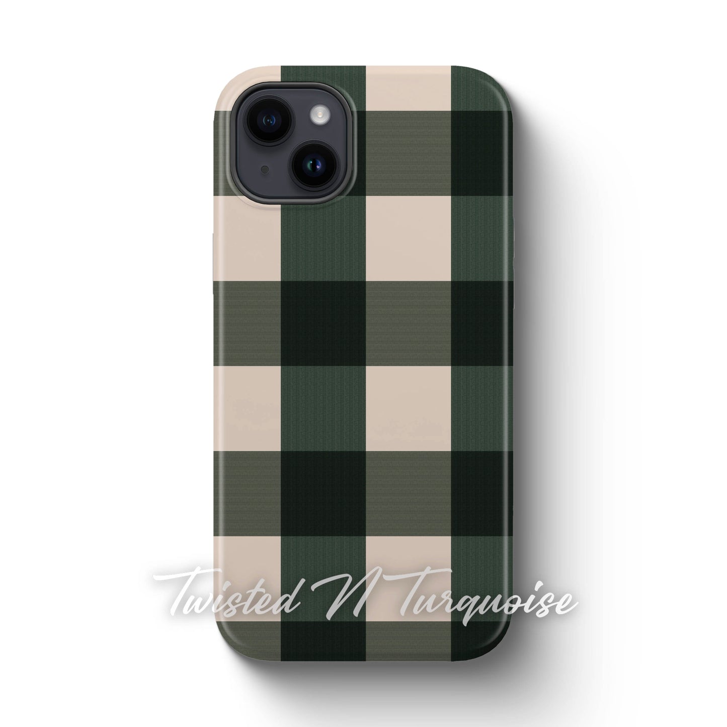 Green Plaid Magnetic Tough Phone Case