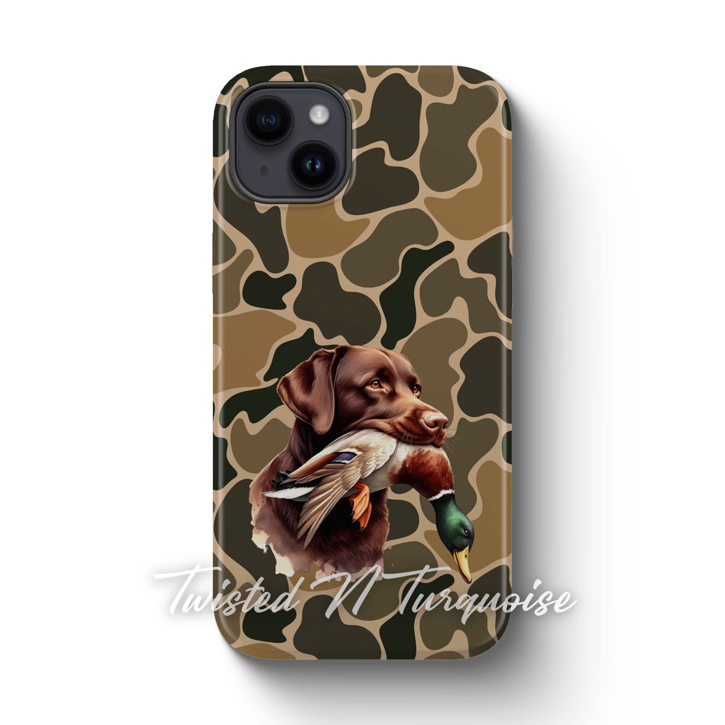 Chocolate Brown Lab Duck Camo Tough Phone Case