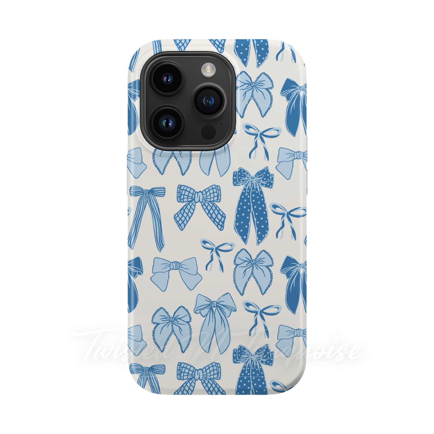 Winter Bows Blue Tough Magnetic Phone Case