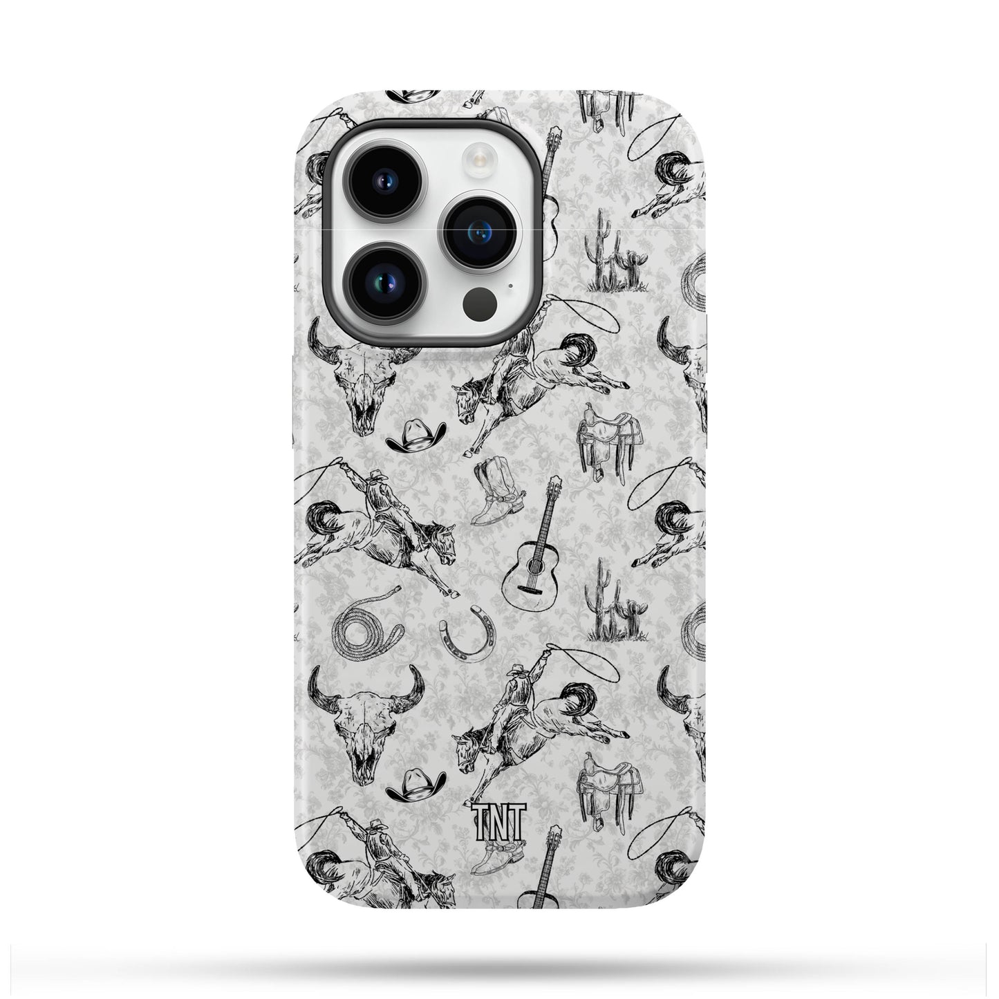 Cowboy Collage Black and White Tough Magnetic Phone Case