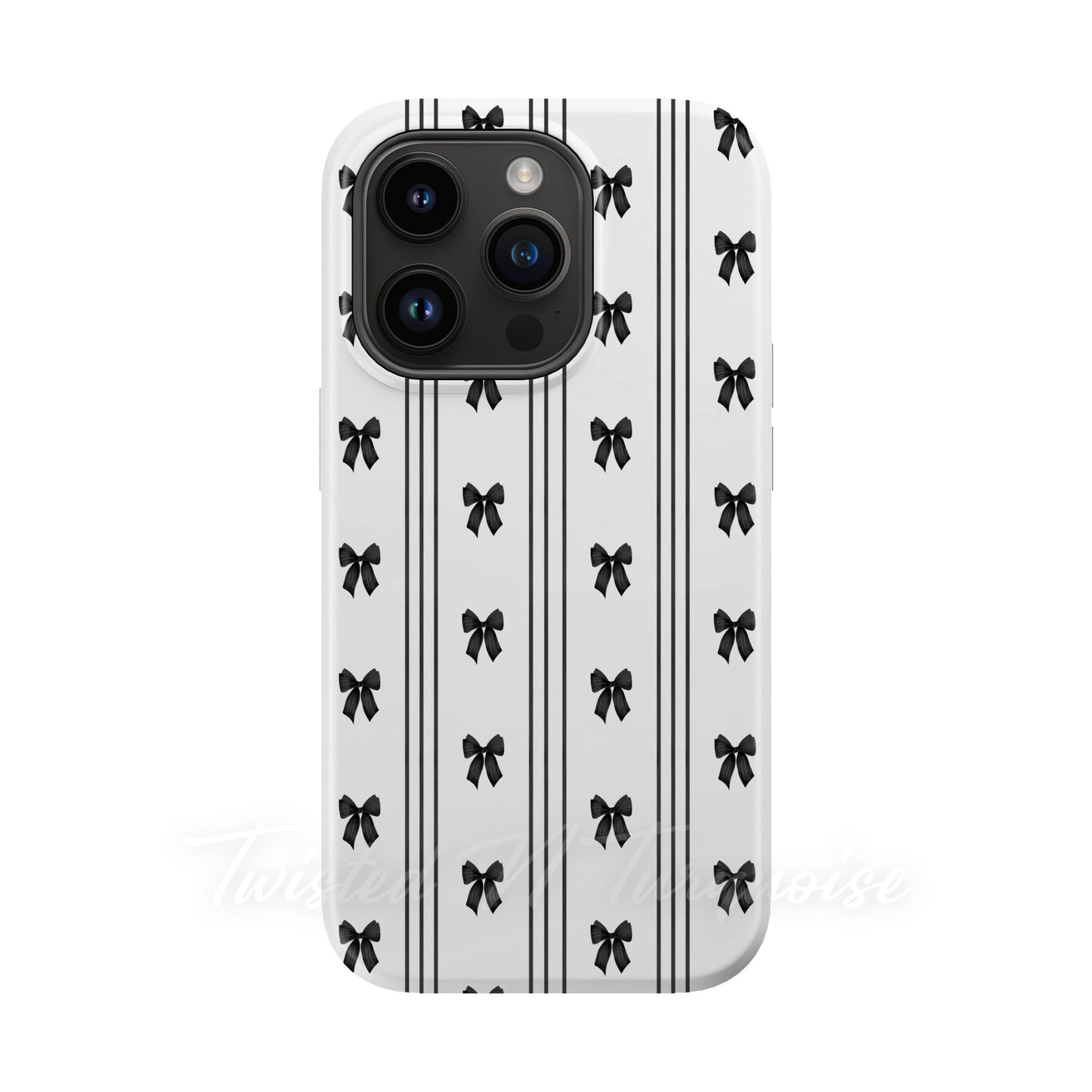 Black Stripes Bows MagSafe Phone Case