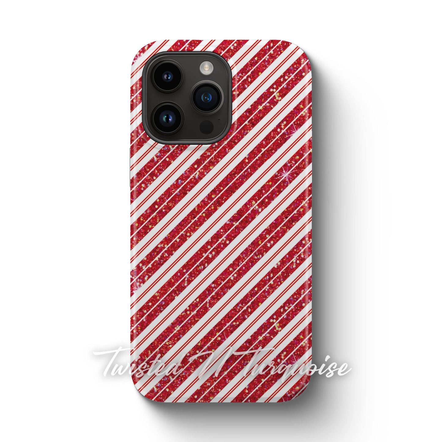 Candy Cane Glitter Tough Phone Case
