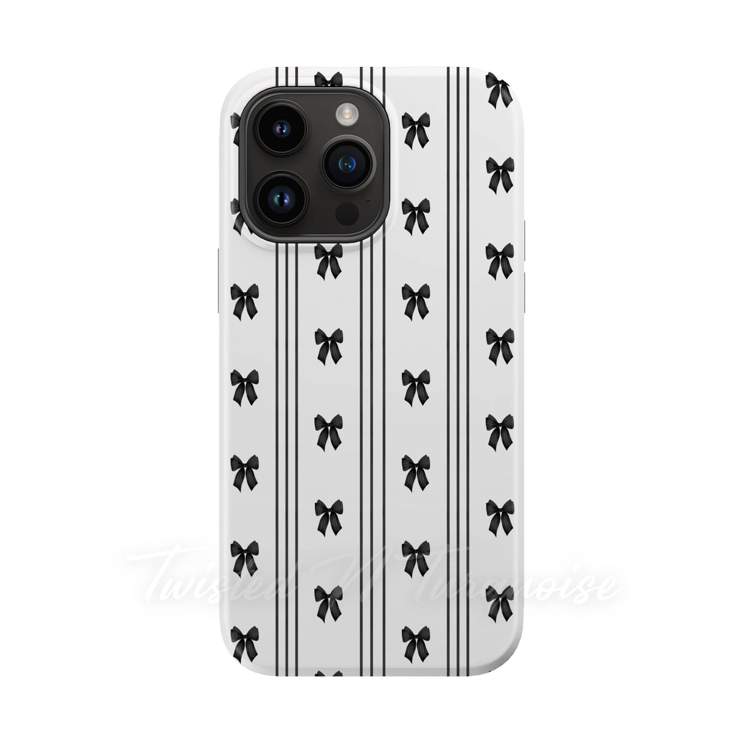 Black Stripes Bows MagSafe Phone Case