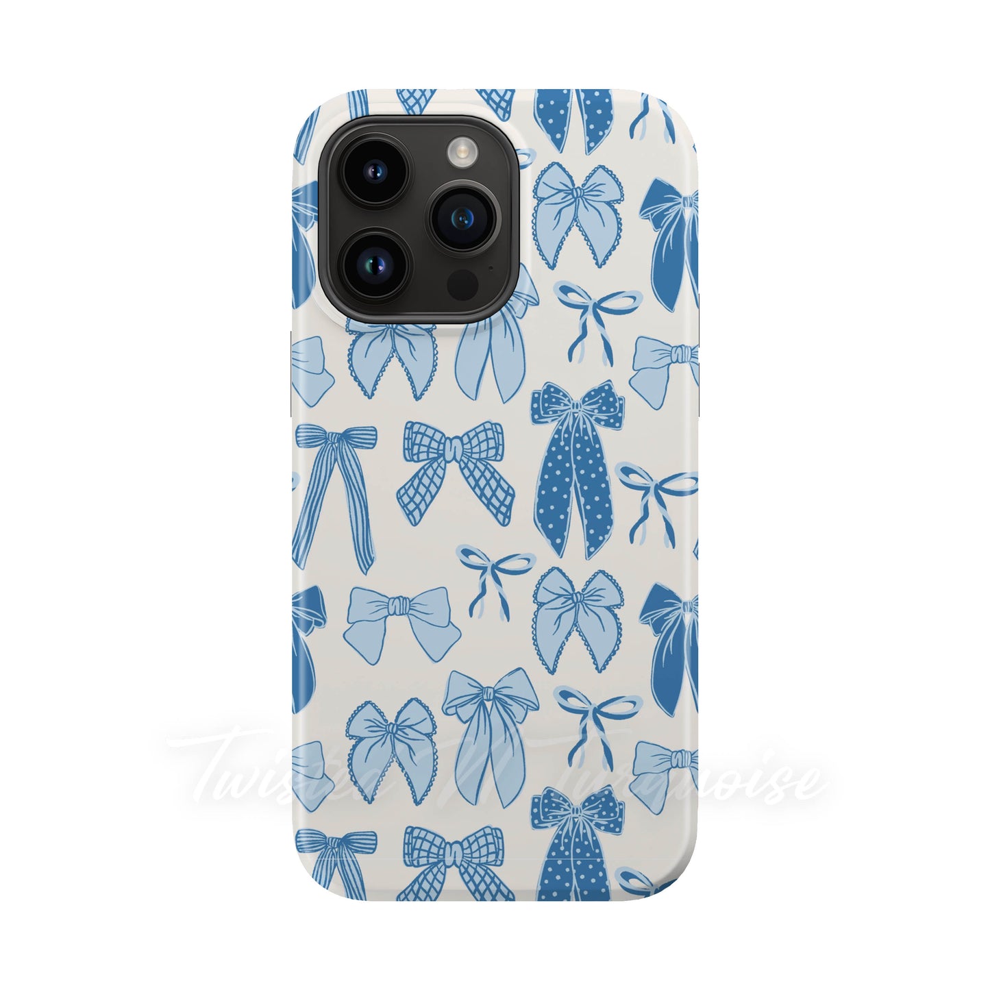 Winter Bows Blue Tough Magnetic Phone Case
