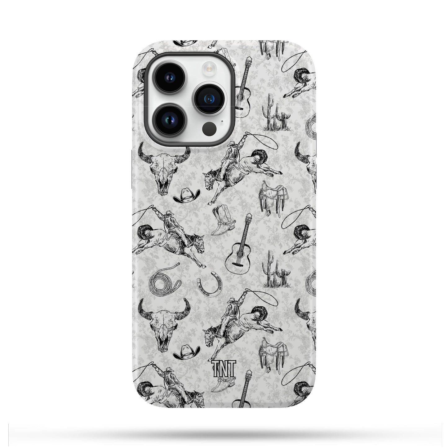 Cowboy Collage Black and White Tough Magnetic Phone Case