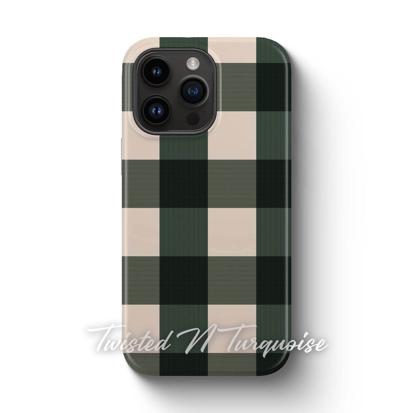 Green Plaid Magnetic Tough Phone Case