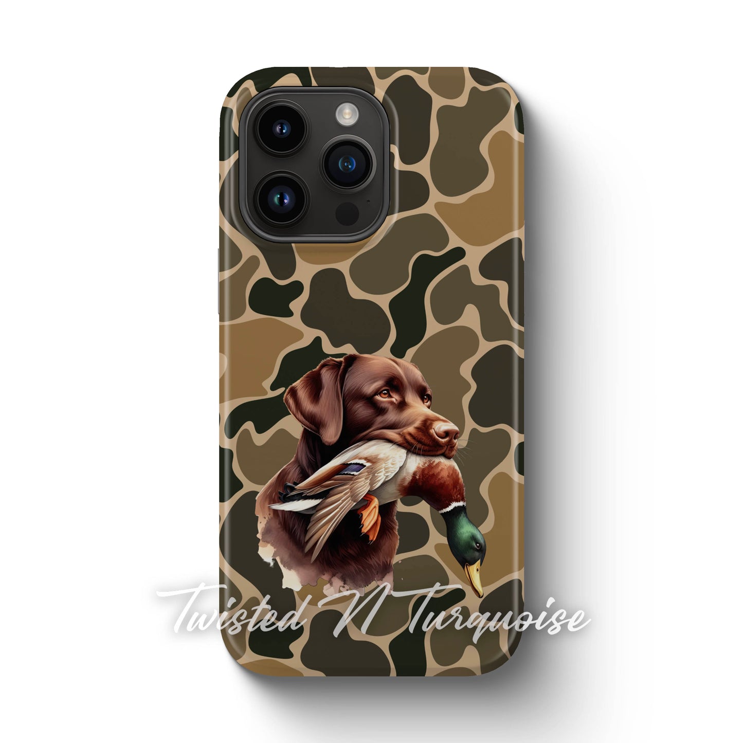 Chocolate Brown Lab Duck Camo Tough Phone Case