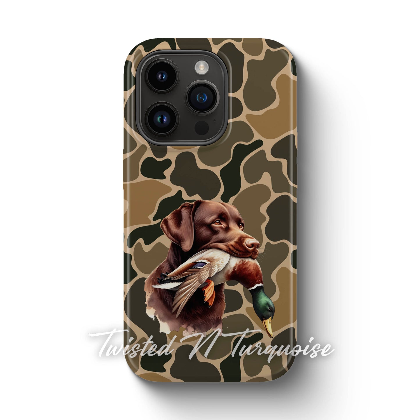 Chocolate Brown Lab Duck Camo Tough Phone Case